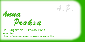 anna proksa business card